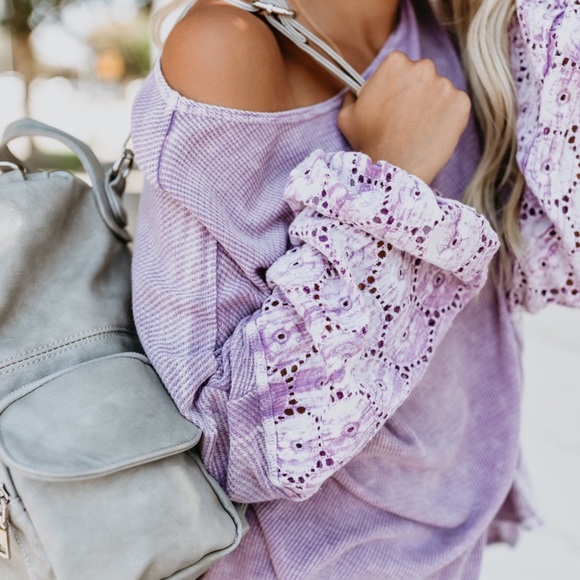 Lavender Eyelet Top - Picture 7 of 8